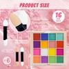MKNZOME Nail Pigment Powder Palette, 16 Colors Solid Pigment Powder