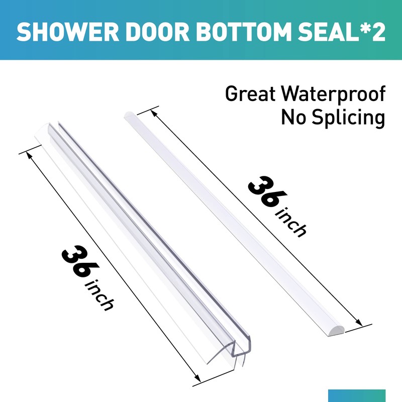 FCSOTSPS Shower Door Bottom Seal, 2 PCS 1/4" x 36"