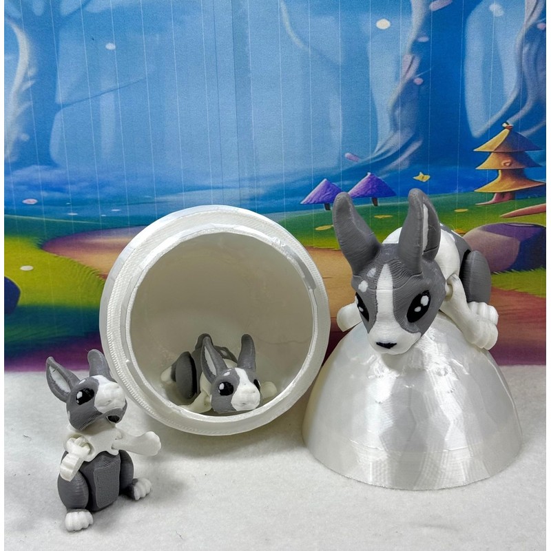 Generic 3Pcs 3D Printed Mini Rabbit, Articulated Easter Bunny Rabbit