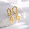 Charm-In I 14K Gold Plated Cross Earrings-Drop Huggie Charm Earrings