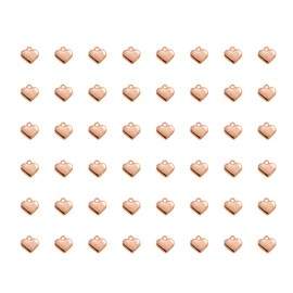 Ruwado 50 Pcs Heart Shape Charms Metal Small Vintage Pendants for Jewelry Making Kit Choker Necklace Bracelet Earrings DIY Accessories Christmas Gift Supplies (Rose Gold)