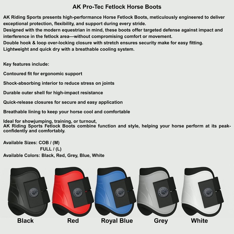 AK Pro-Tec Fetlock Horse Boots Protective Gear and Training Equipment