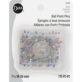 Dritz 1-1/16" Ball Point Pins, 175 Count, Assorted Colors