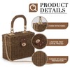 Fecialy Women Handwoven Rattan Handbag Beach Straw Tote Bag Square