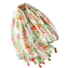 FAIRYGATE Womens Scarves Lightweight Ladies Cotton Linen Tassel Scarf Floral Print Long Scarfs for Women Spring Autumn Winter 200243