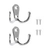 Yesmin 2 Pcs Double Prong Robe Hooks, Dual Coat Hooks
