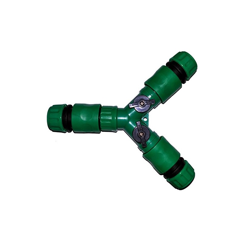 Snap On 3 Way Garden Hose Splitter INLINE with 2