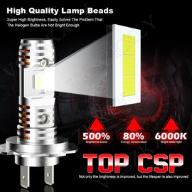 VCSZKXLY Compatible for 2004 2005 Suzuki GSXR 600 750/2003 2004 Suzuki GSXR 1000 Headlight Bulbs High Low Beam, H4 H7 Light Bulbs Kit, 500% Brightness 6000K White 55W, 2-Pack