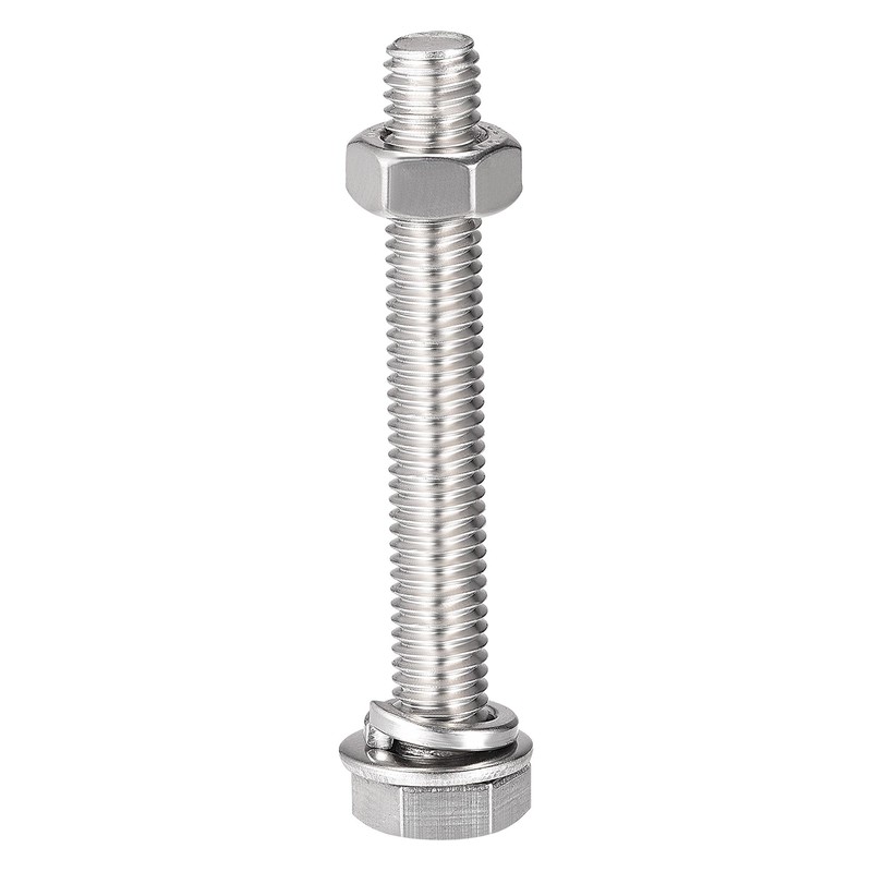uxcell M8 x 55mm Hex Head Screws Bolts, Nuts, Flat