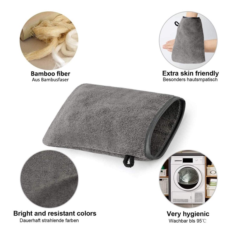 PHOGARY Pack of 10 Microfibre Body Wash Mitts, Soft Face