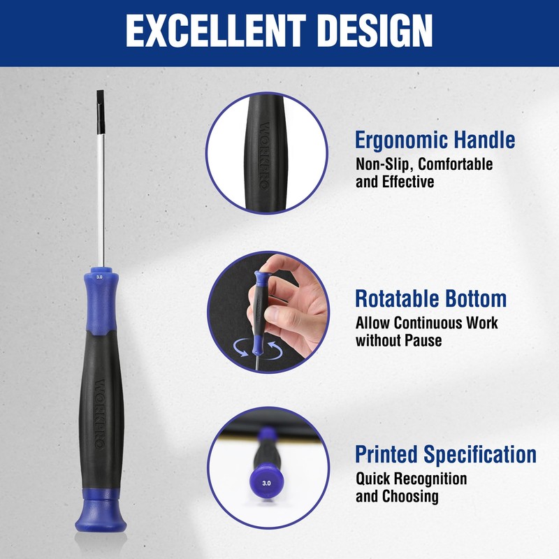 WORKPRO Precision Screwdriver Set 10-Piece, Cr-V Steel Small Screwdrivers Set,