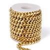 16.5FT Gold Cuban Chains 7mm Stainless Steel Curb Chain for