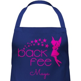 Geschenk mit Namen personalisiert by Shirtracer - Apron - Baking Apron Women - Back Fairy Backfee, 2 Navy Blue