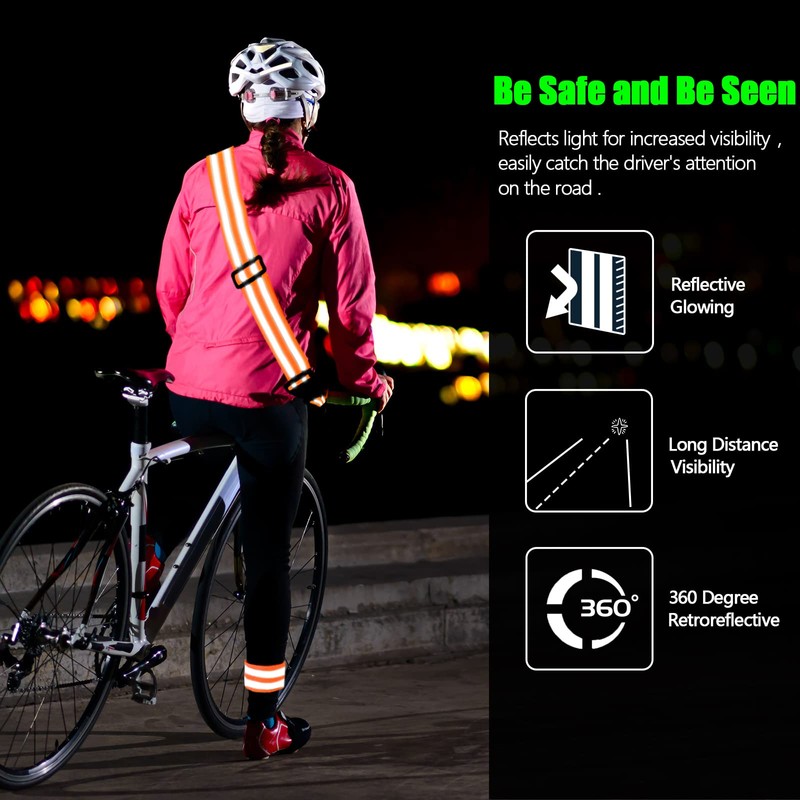 Saintrygo 6 Pcs Reflective Sash for Walking at Night Reflective