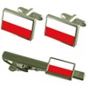Poland Flag Cufflinks Ties Matching Same Fabric Box Set