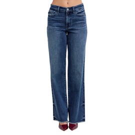Judy Blue Mid Rise Vintage Dark Wash Wide Leg Jeans