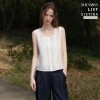 쉬즈미스 사틴 텍스처드 라운드넥 블라우스_SWWBLP22070 Satin Textured Round Neck Blouse_SWWBLP22070