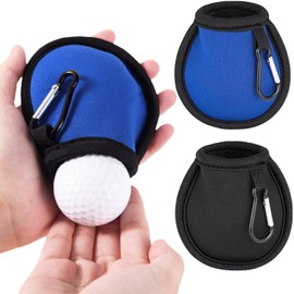2 Pack Golf Ball Cleaning Bags, Portable Golf Ball Bag with Clips, Waterproof Golf Ball Cleaning Bag with Double Layers, Compact Golf Ball Wash Bag, Golf Accessories for Men, Gift