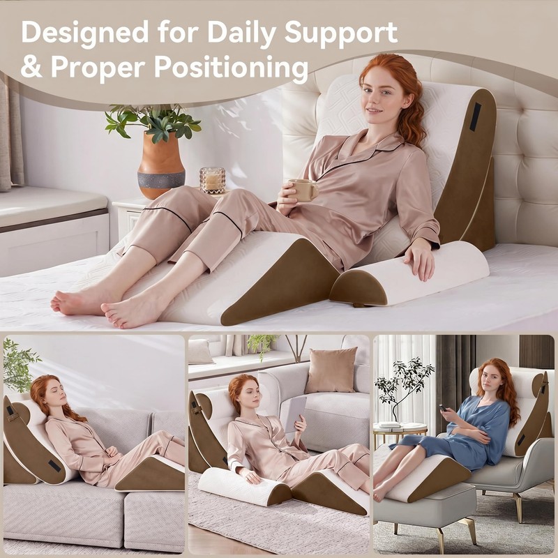5PCS Wedge Pillow Set for After Surgery,Bed Pillow for Sleeping