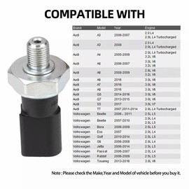 Engine Oil Pressure Sensor Compatible with Volkswagen Beetle 2006-2011 2.5L 06D919081B