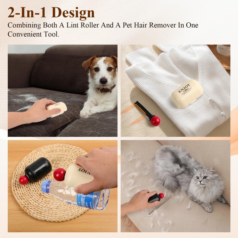 Enjoy Lint Roller, 2 In1 Washable Lint Remover, Reusable Mini