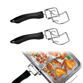 2 Pack Air Fryer Tongs Oven Rack Puller Air Fryer Convection Toaster Oven Tray Extractor Grills Extractor Pan Gripper, Grills Clip, Scald Resistant Clip