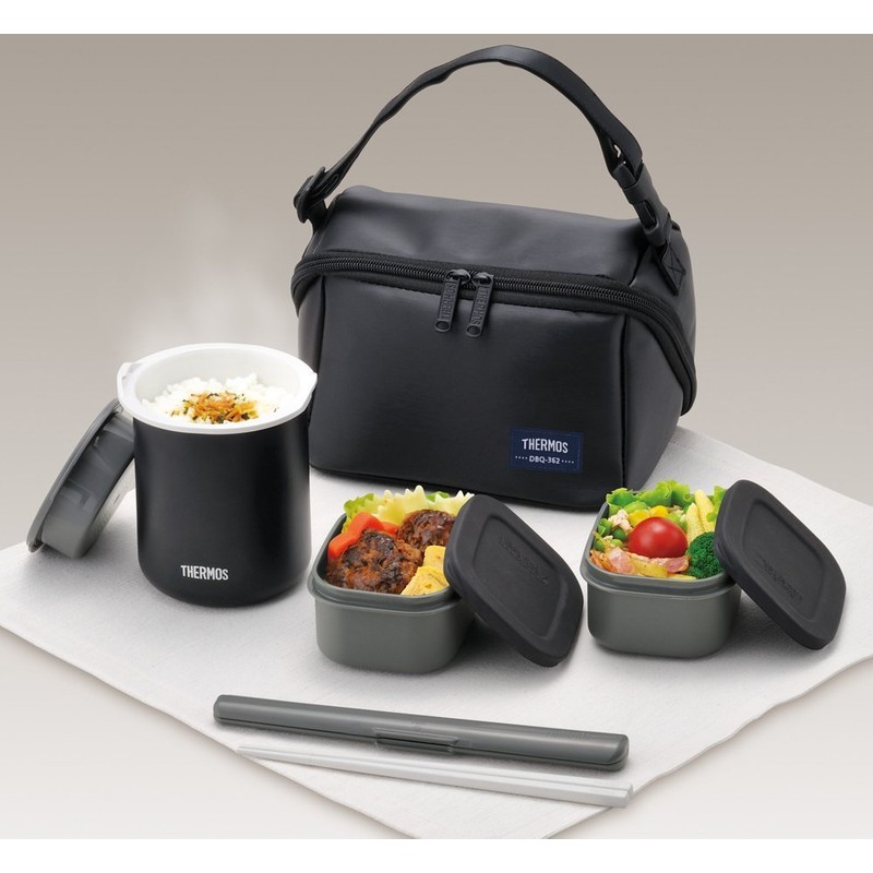 Thermos Heat Insulated Lunchbox ~0.14L Matte Black DBQ-362 MTBK
