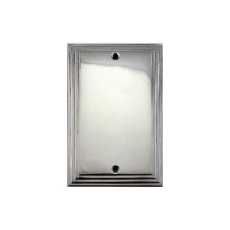 Polished Nickel Deco Step Style 1 Gang Blank Switch Plate