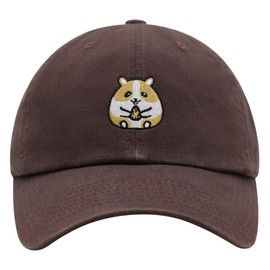 JPAK Happy Hamster with Nut Premium Dad Hat Embroidered Cotton Baseball Cap Brown