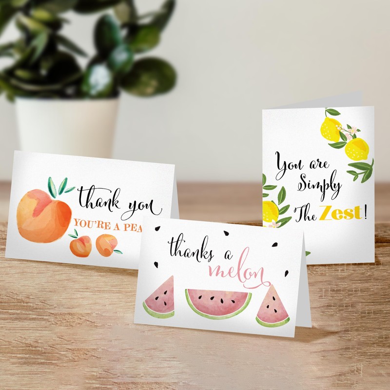 Pro Supply Global Fruit Thank You Cards With Envelopes 24
