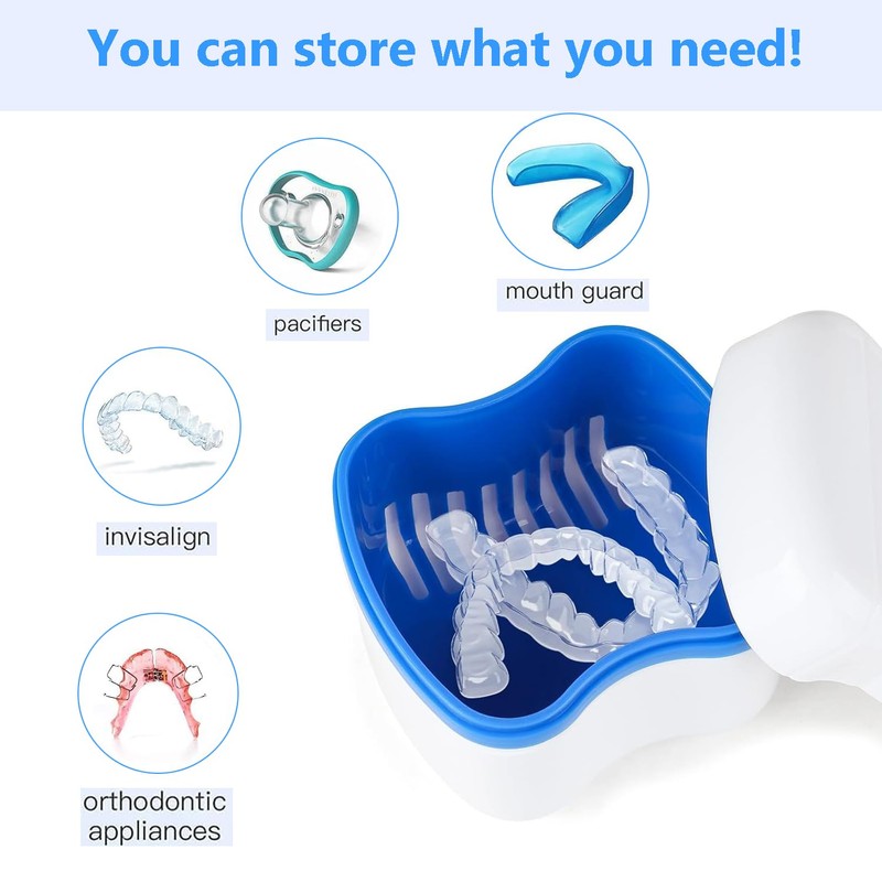 MITUMORMOR Pack of 2 Dentures Case, Dental Prosthesis Case, Dental