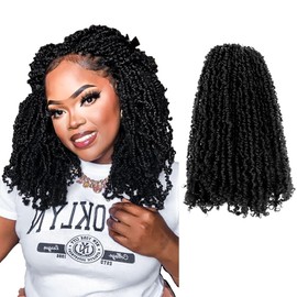 12 Inch 10 Packs Yanky Twist Crochet Hair Pre-twisted Natural Black Kinky Mini Spring Twist Small Curly Senegalese Twist Braids (1#)