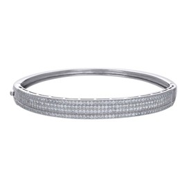 Auriga Fine Jewelry 925 Sterling Silver Cubic Zirconia Fashion Bangle Bracelet