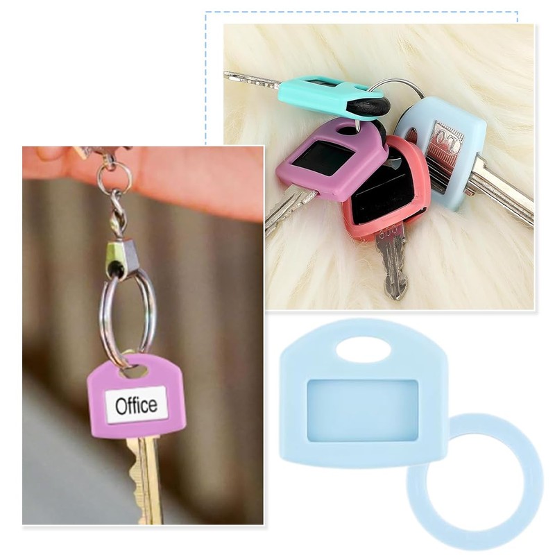 40 Piece Keycap Set with Labels Square and Round Plastic