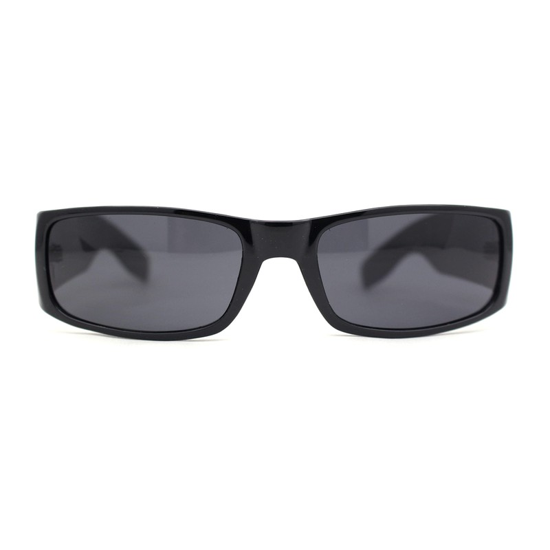 Locs Gangster All Black Classic Rectangular Cholo Sunglasses