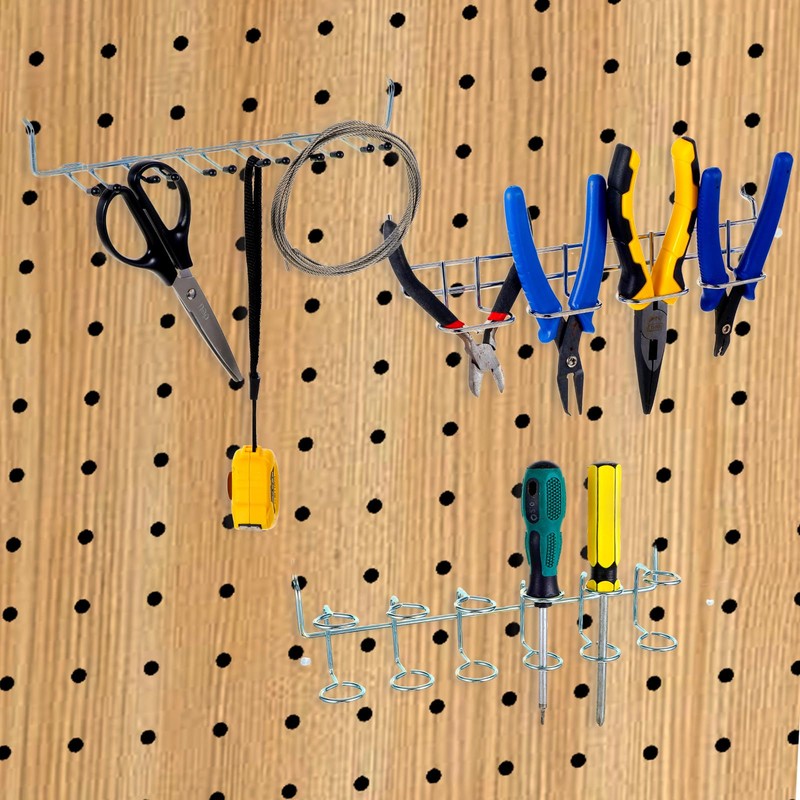 JOUTYFOR 9 Pcs Pegboard Screwdriver Holders Organizer Pegboard Plier Holders