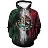 TiwBski Novelty Mexico Flag Print Hoodies Mexican Eagle Graphic Sweatshirt