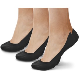 Women and Men No Show Socks - Non-Slip Invisible Low Cut Socks (3 Pairs Black)