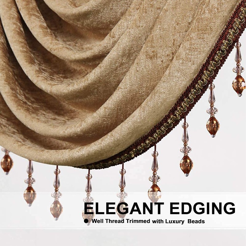 ELKCA Double-Sided Chenille Valance for Living Room Coffee Curtains Valance