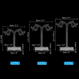 PATIKIL Earring Display Stand, 6 Pieces Acrylic Earring Holder Earring Stand Storage Organiser Necklace Stand for Jewellery Photography, Transparent