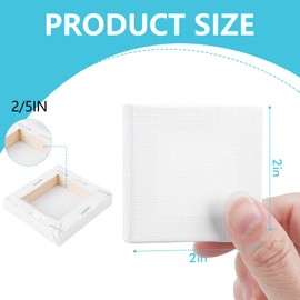 ESRICH Mini Stretched Canvas 24Pack 2x2inch, 2/5''Profile Art Primed Canvases for Painting, Cotton Small Professional Stretched Canvas for Kids and Art Supplies.