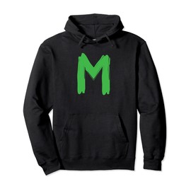 Creative Bold Green Letter M - Design Alphabet - Marker Pullover Hoodie