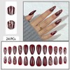 RikView Almond Press on Nails Medium Fake Nails Red Nails