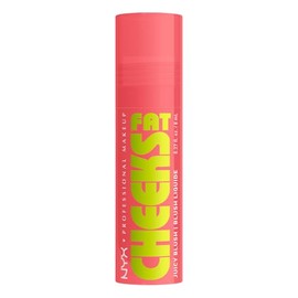 NYX Professional Makeup, Fat Cheeks Blush Tono Fig Fizz (salmón), 8 ml - Rubor líquido con acabado natural y radiante. Infusionado con aceites de frambuesa y kiwi. Dura hasta 12H. Fórmula vegana