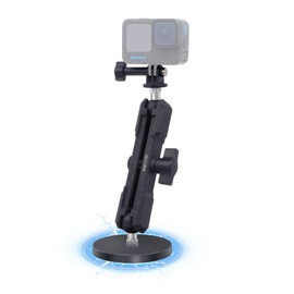 Magnetic Camera Mount for Action Camera, 12 Strong Magnet Base with 360 Rotation Ball Head- Quick Car Holder Attachment for DJl Action 5 Pro 4 Osm0 Pocket 3 GoPrO Max her0 13 12 lnsta36o X5 X4,JC030