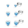 Silver Stud Earrings for Women, 3 Pairs 925 Sterling Silver