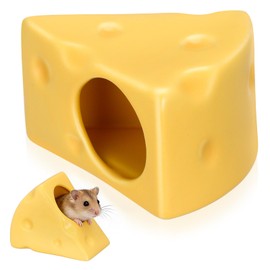 LIOOBO Hamster Hideaway Ceramic Cheese Mold Pet Bed Cooling Effect for Small Animals 3.94 x 3.35 x 2.36 inch Summer Cool Easy to Clean