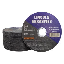 50 Pack 6" Cut-Off Wheels Lincoln Abrasives .045" Metal & Stainless Steel