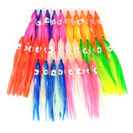 Piscorush Octopus Bee Bee Bait, Octopus Bait, Squirrel Soft Lure, Self-made Lure, DIY Lure, DIY Egg, Multicolor, Colorful, 2.0 - 4.7 inches (5 - 12 cm), Set of 30, Multi-Color, Lure Making Supplies