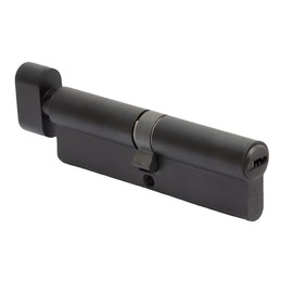 100mm (45/10/45) Oil Rubbed Bronze (Black Color) Euro Profile Lock Cylinder with 5 Keys (dimple), Single Open Copper Lock Cylinder, Anti-Rust Corrosion Resistant Anti-Theft